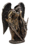 Large Archangel Saint Michael Holding Satan Dragon Lucifer Head Statue 15.5"H