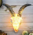 Rustic Tooled Filigree Bighorn Sheep Young Ram Skull LED Light Wall Decor Plaque