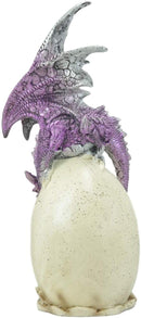 Ebros 12.5"H Magenta Dragon On Crystal Quartz Geode Egg LED Night Light Statue - Ebros Gift