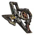 Rustic Western Lone Star Texas State Map Triple Cowboy Revolver Guns Wall Decor