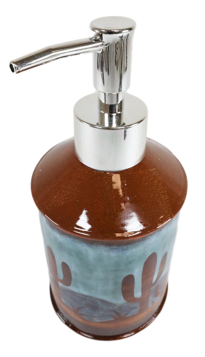 Ebros Rustic Southwestern Desert Cactus Arizona Liquid Soap Or Lotion Pump Dispenser