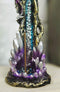Ebros Purple Dragon On Crystal Rock Quarry Incense Burner Tower Figurine 10.5" H