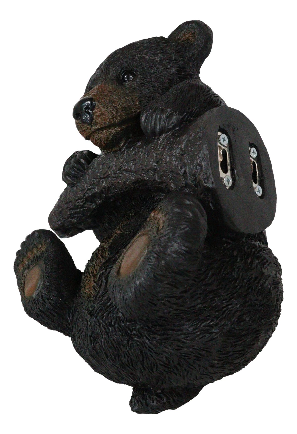 Rustic Western Forest Black Bear Cub Hanging On Branch Wall Or Tree Bark Decor