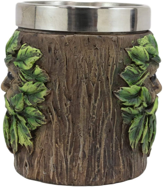 Ebros Forest Chibi Greenman Drink Mug With Tree Bark Tankard Coffee Cup 16oz