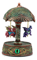 Ebros Eye Of Pandora Three Colorful Flying Dragons Clockwork Musical Carousel Statue