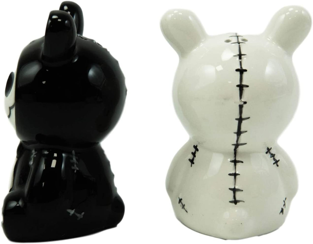 Ebros Furry Bones Bun Bun Rabbits Salt And Pepper Shakers Ceramic Set 3.5"H - Ebros Gift