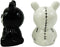 Ebros Furry Bones Bun Bun Rabbits Salt And Pepper Shakers Ceramic Set 3.5"H