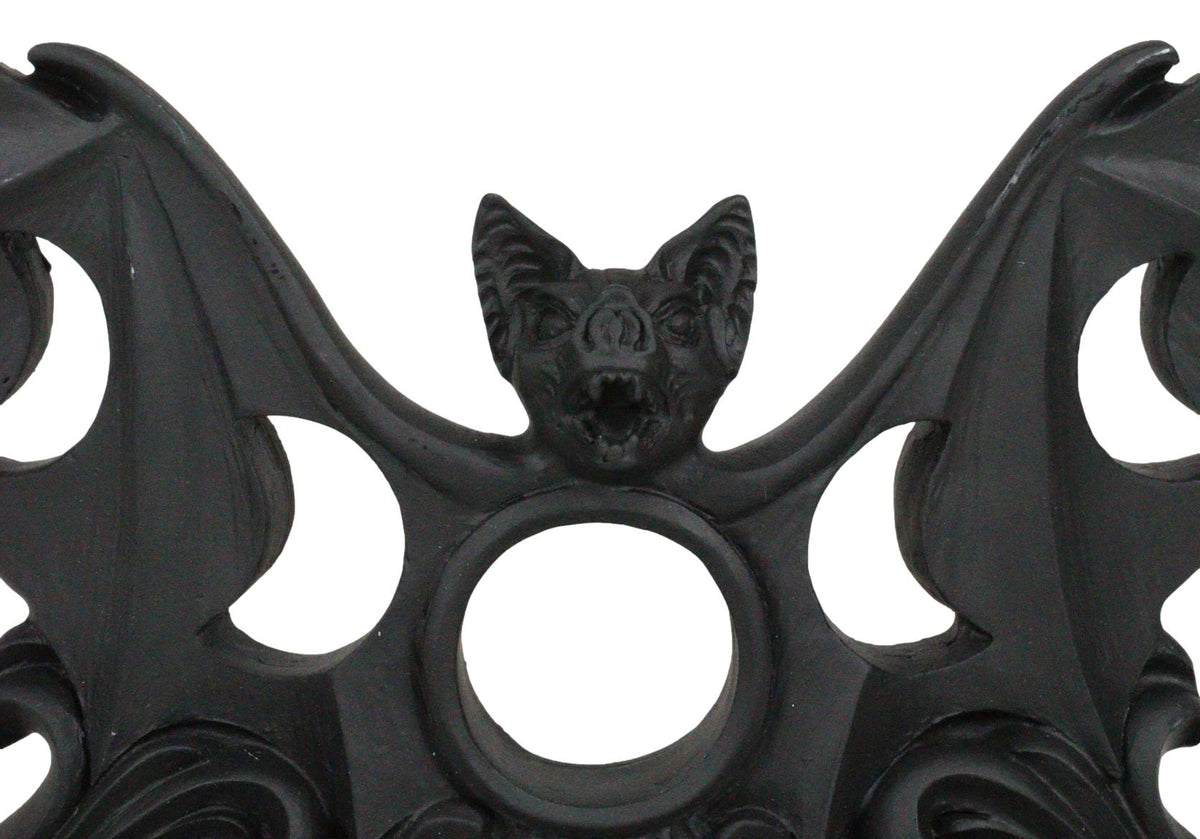 Lunaeca Gothic Lunar Moon Phases Cutout Winged Vampire Bat Votive Candle Holder