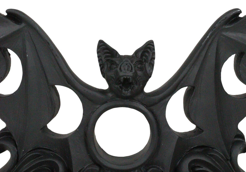 Lunaeca Gothic Lunar Moon Phases Cutout Winged Vampire Bat Votive Candle Holder