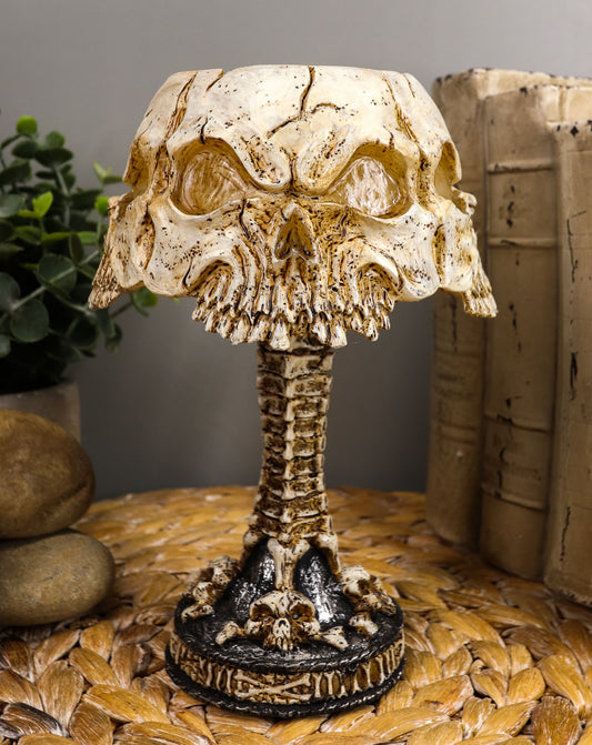 Ebros Day Of The Dead Ossuary Skull Faces Mini Multi Colored LED Table Lamp 7"H - Ebros Gift