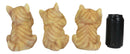 Three Wise Kittens See Hear Speak No Evil Tabby Cats Statue Set Animal Decor