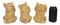 Three Wise Kittens See Hear Speak No Evil Tabby Cats Statue Set Animal Decor