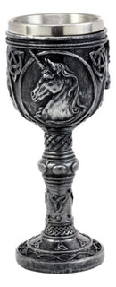Elixir Of Enchantment Silver Unicorn Wine Goblet Chalice Drink Cup 7.5"H 5oz