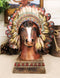 Rustic Western Tribal Indian Warrior Chief Headdress Horse Figurine With Base