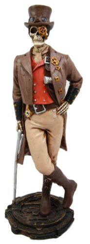 Steampunk Skeleton Costume Gentleman Figurine 8.75"H Detective Inspector Gadget