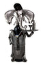 Ebros Gift Pachy Elephant Waiter Hand Made Metal Wine Bottle Holder Caddy Decor 14.25"H