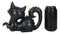 Wicca Witchcraft Mystical Curling Black Cat With Green Eyes Halloween Figurine