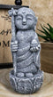Lucky Japanese Jizo Monk Holding Staff & Jewel Figurine 5"H Bodhisattva Buddha
