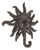 Pack Of 2 Cast Iron Western Rustic Belenos Sun God Shaped Wall Coat Hooks Decor