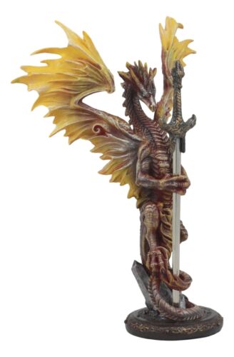 Ebros Flame Blade Ruth Thompson Dragon Statue With Dragon Letter Opener 11.75"H