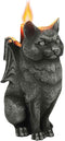 Ebros Gift Stoic Guardian Feline Cat Gargoyle Gothic Candleholder Figurine 5.5"H