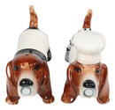 Ebros French Basset Hound Chef And Butler Dogs Ceramic Salt And Pepper Shakers Set