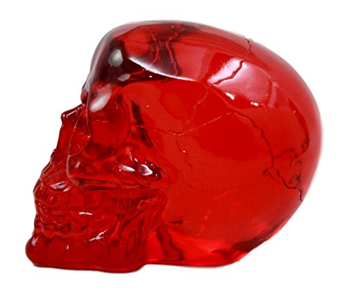 Ebros Occult Witchcraft Shrine Blood Red Acrylic Resin Translucent Skull Figurine 6"L