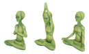 UFO Green Roswell Alien ET Yoga Meditation Body Mind and Soul Sitting Figurines