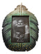 Green Southwestern Native Indian Butterfly Spotted Feather Picture Frame 4"X6"
