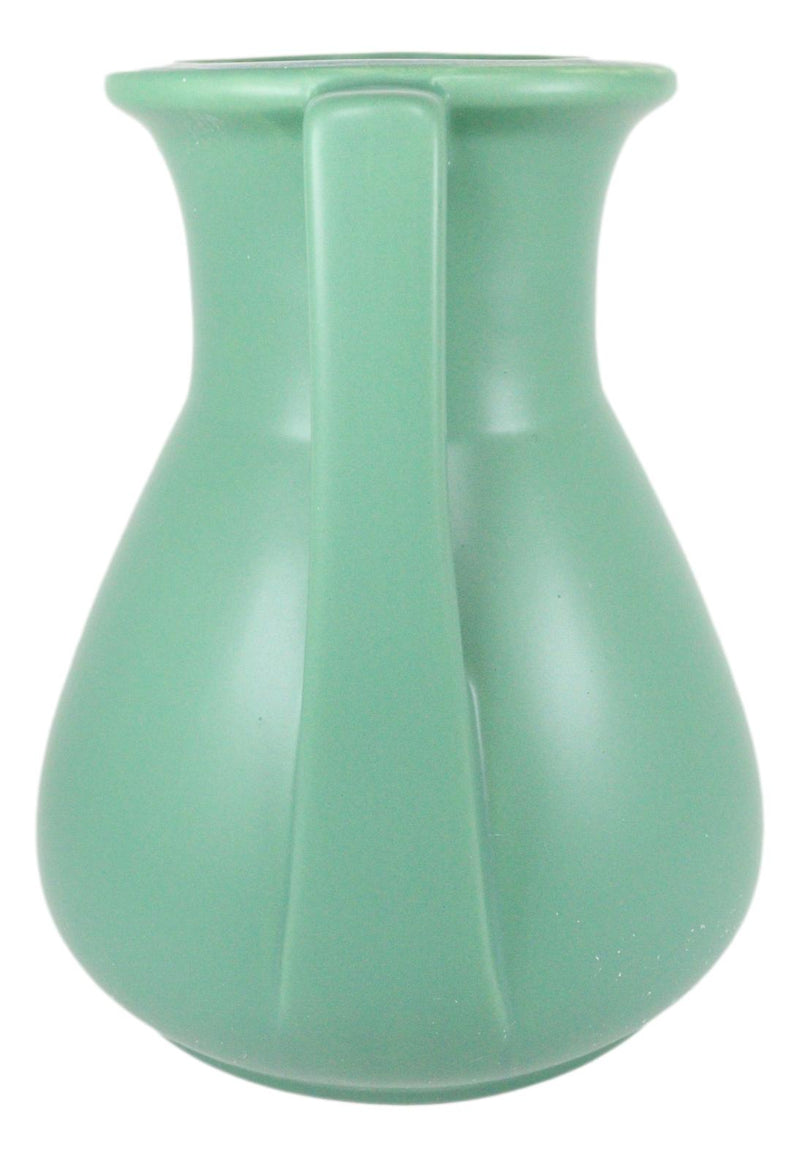 Ebros Teco Art Pottery Frank Lloyd Wright Contemporary Satin Green Roman Vase Decor