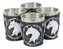 Mythical Fantasy Celtic Sacred Unicorn Shot Glasses 2-Ounce Set Of 4 Novelties