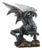 Mythical Fantasy "Silver Volander" Ancient Wise Dragon Statue 8"H Black Dragon