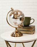 Contemporary Decorative Desktop World Atlas Map Shiny Copper Globe With Axis