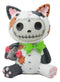 Ebros Furrybones Stitched Doll Calico Cat Skeleton Figurine 3"H Cat Mao Mao