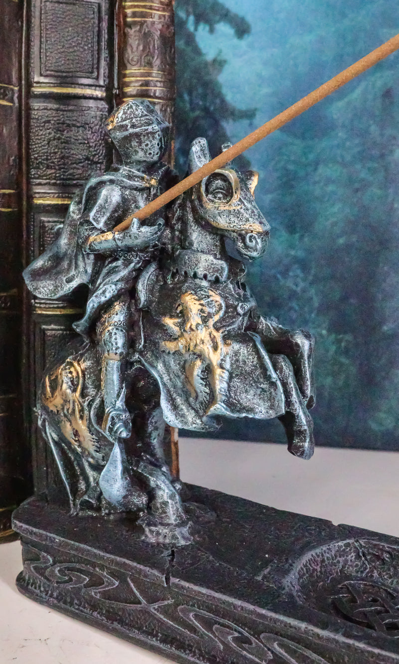 Medieval Knight of Chivalry Jousting Champion On Horse Stick Incense Holder