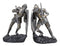 Ebros Dueling Crusader Knights with Giant Coat of Arms Shields Bookends Set