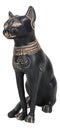 Egyptian Goddess Of Fertility Bastet Cat Figurine In Rustic Clay Antique Finish
