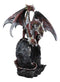 Ebros Gift 3 Headed Hydra Dragon Protecting Rune Crystal Decorative Figurine 9.75" Tall (Volcano Red and Silver Drake)