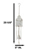 Whimsical Rustic White Bird Perching On Twig In Cage Aluminum Metal Wind Chime