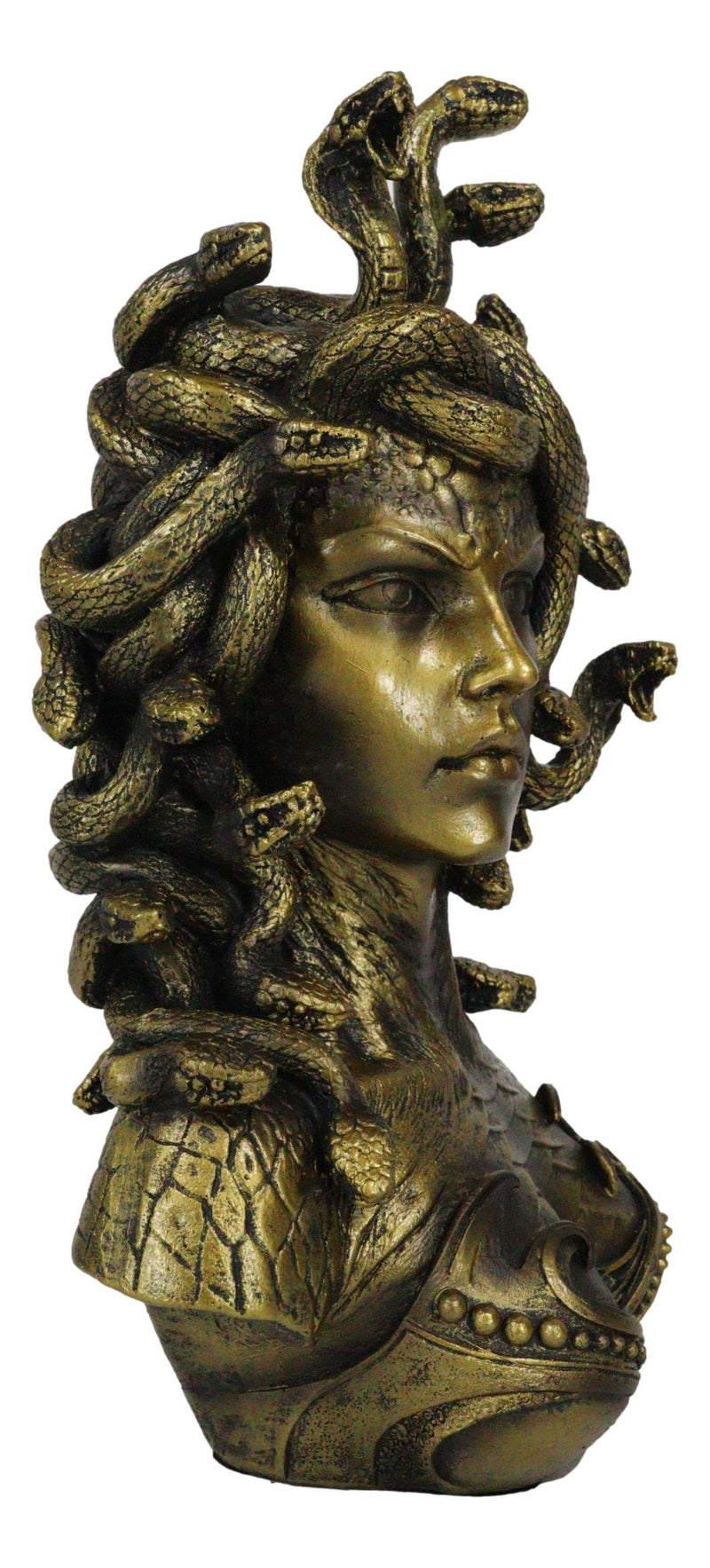 Greek Mythology Gorgon Sisters Goddess Medusa With Wild Snakes Hair Bust Statue