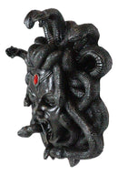 Greek Gorgon Goddess Medusa Head With Hair of Snakes And Red Gem Wall Decor