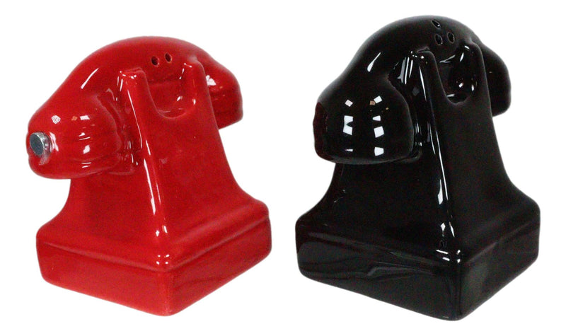 Retro Vintage Rotary Telephones Magnetic Ceramic Salt And Pepper Shakers Set