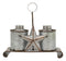 Ebros Metal Rustic Farm Milk Caddy with Cowboy Star Salt and Pepper Shakers Set