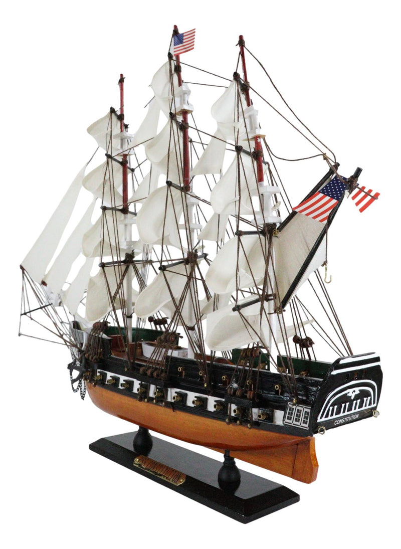 23"L Handicraft Wood Old Ironsides USS Constitution Navy Frigate Ship Model