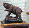 Wall Street Stock Market Bear Attacking With Paw Bronze Electroplated Figurine