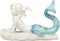 Ebros Gift Nautical Capiz Blue Tailed Siren Mermaid with Seashell and Starfish Statue Ocean Aquamarine Princess Coastal Beach Under The Sea Decorative Accent (Resting On Seabed)