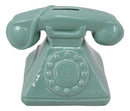 Vintage Nostalgia Teal Rotary Telephone 7"L Money Coin Piggy Bank Decor