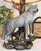 Denizen Of Twilight Lone Gray Wolf Table Desktop Lamp With Forest Shade Decor