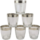Ebros Set of 6 Double Old Fashioned Tumbler Glass With Greek Rim Accent 12oz