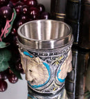 Ebros Celtic Wicca Alpha Grey Wolf Spirit 2-Ounce Shot Glass Set of 4 Novelty